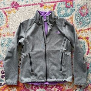 The North Face Heather Gray Jacket with Lavender Accents